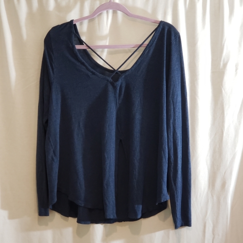 Forever 21 Blue Blouse with slit in back